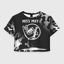 Футболка 3D укороченная женская Miss May I КОТ Камуфляж, цвет: 3D-принт