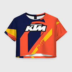 Футболка 3D укороченная женская KTM VINTAGE SPORTWEAR, цвет: 3D-принт