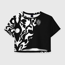 Футболка 3D укороченная женская ПРОКЛЯТЫЙ ЩИТ ВОСХОЖДЕНИЕ ГЕРОЯ, цвет: 3D-принт