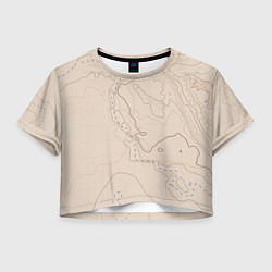 Футболка 3D укороченная женская Песчаная Топографическая Карта, цвет: 3D-принт