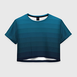 Футболка 3D укороченная женская Blue stripes gradient, цвет: 3D-принт