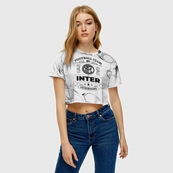 Футболка 3D укороченная женская Inter Football Club Number 1 Legendary, цвет: 3D-принт — фото 2