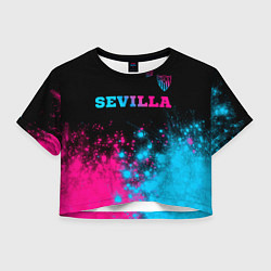 Футболка 3D укороченная женская Sevilla Neon Gradient, цвет: 3D-принт