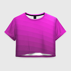 Футболка 3D укороченная женская Розовый неоновый полосатый узор Pink neon, цвет: 3D-принт