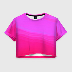 Футболка 3D укороченная женская Neon pink bright abstract background, цвет: 3D-принт