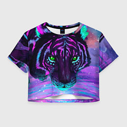 Женский топ Светящийся неоновый тигр