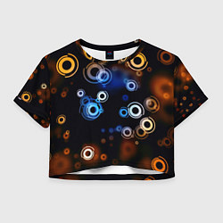 Женский топ Круги на черном фоне