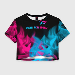 Женский топ Need for Speed - neon gradient: символ сверху