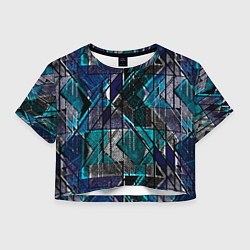 Женский топ Сине - черная гранжевая абстракция