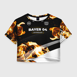 Футболка 3D укороченная женская Bayer 04 legendary sport fire, цвет: 3D-принт