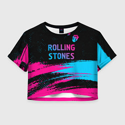 Женский топ Rolling Stones - neon gradient: символ сверху