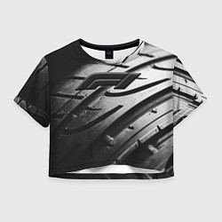Футболка 3D укороченная женская Formula 1 - dark theme, цвет: 3D-принт