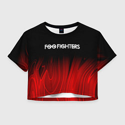 Футболка 3D укороченная женская Foo Fighters red plasma, цвет: 3D-принт