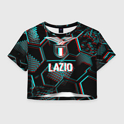 Женский топ Lazio FC в стиле glitch на темном фоне