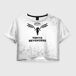 Женский топ Tokyo Revengers с потертостями на светлом фоне