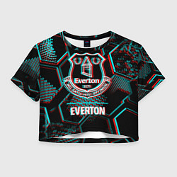 Женский топ Everton FC в стиле glitch на темном фоне