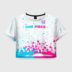 Женский топ One Piece neon gradient style: символ сверху