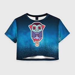 Футболка 3D укороченная женская Вампирское мороженое, цвет: 3D-принт