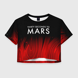 Футболка 3D укороченная женская Thirty Seconds to Mars red plasma, цвет: 3D-принт