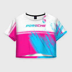 Женский топ Porsche neon gradient style: символ сверху