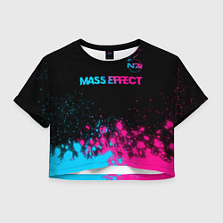 Женский топ Mass Effect - neon gradient: символ сверху