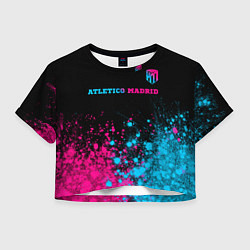 Женский топ Atletico Madrid - neon gradient: символ сверху