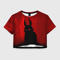 Футболка 3D укороченная женская Evil Rabbit, цвет: 3D-принт