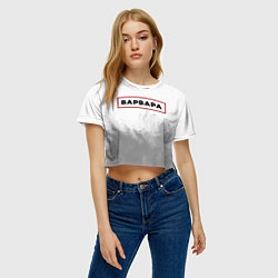 Футболка 3D укороченная женская Варвара - в красной рамке на светлом, цвет: 3D-принт — фото 2