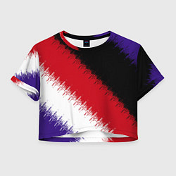 Футболка 3D укороченная женская Розлив краски, цвет: 3D-принт