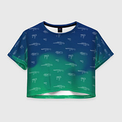 Женский топ Стволы автоматы паттерн