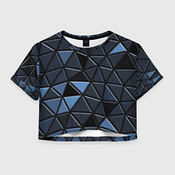Футболка 3D укороченная женская Серые треугольники, цвет: 3D-принт