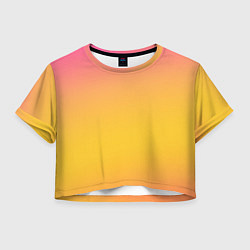 Футболка 3D укороченная женская Красивый оранжевый градиент, цвет: 3D-принт