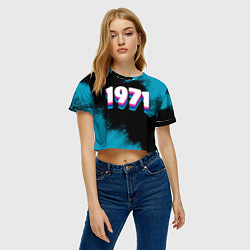 Футболка 3D укороченная женская Made in 1971: vintage art, цвет: 3D-принт — фото 2