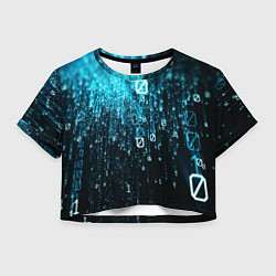 Футболка 3D укороченная женская Двоичный код, цвет: 3D-принт