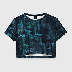 Футболка 3D укороченная женская Голубой абстракт, цвет: 3D-принт