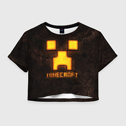 Футболка 3D укороченная женская Minecraft lava, цвет: 3D-принт