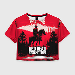 Футболка 3D укороченная женская Red Dead Redemption, mountain, цвет: 3D-принт