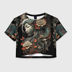 Женский топ Японская девушка Irezumi