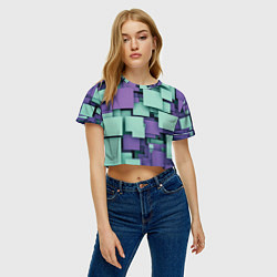 Футболка 3D укороченная женская Trendy geometric pattern, цвет: 3D-принт — фото 2