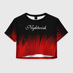 Футболка 3D укороченная женская Nightwish red plasma, цвет: 3D-принт