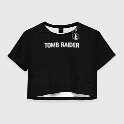 Женский топ Tomb Raider glitch на темном фоне: символ сверху