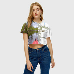 Футболка 3D укороченная женская Реки России, цвет: 3D-принт — фото 2
