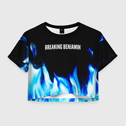 Футболка 3D укороченная женская Breaking Benjamin blue fire, цвет: 3D-принт