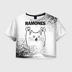 Женский топ Ramones рок кот на светлом фоне