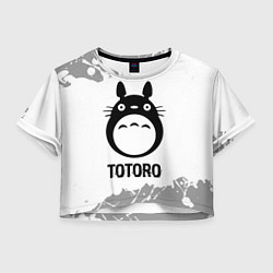 Женский топ Totoro glitch на светлом фоне
