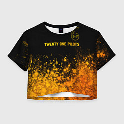 Женский топ Twenty One Pilots - gold gradient: символ сверху