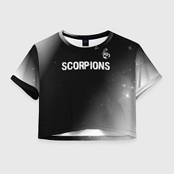 Женский топ Scorpions glitch на темном фоне: символ сверху