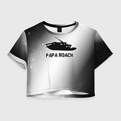 Женский топ Papa Roach glitch на светлом фоне