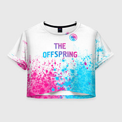 Футболка 3D укороченная женская The Offspring neon gradient style: символ сверху, цвет: 3D-принт