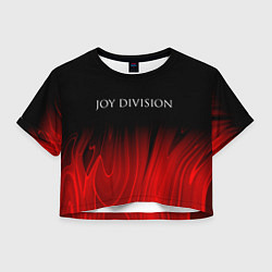 Футболка 3D укороченная женская Joy Division red plasma, цвет: 3D-принт